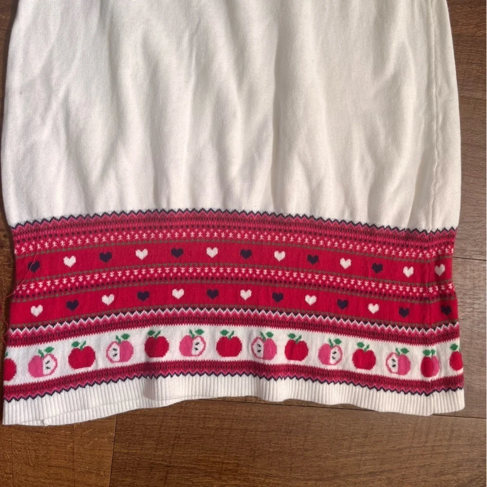 Gymboree girls fairisle sweater dress candy apple Sz 8 cotton SS short sleeve